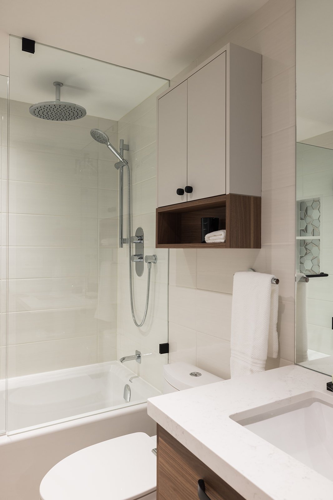 Toronto luxury bathroom condo renovation with tub and shower combo