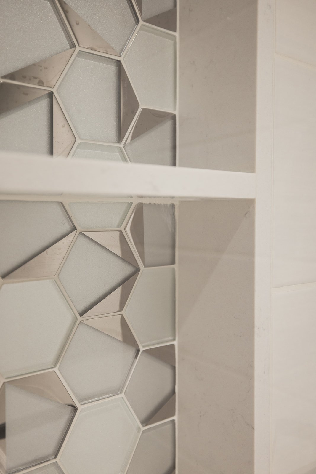 Up-close view of tiling detail in GTA condo renovation by Golden Bee Condos