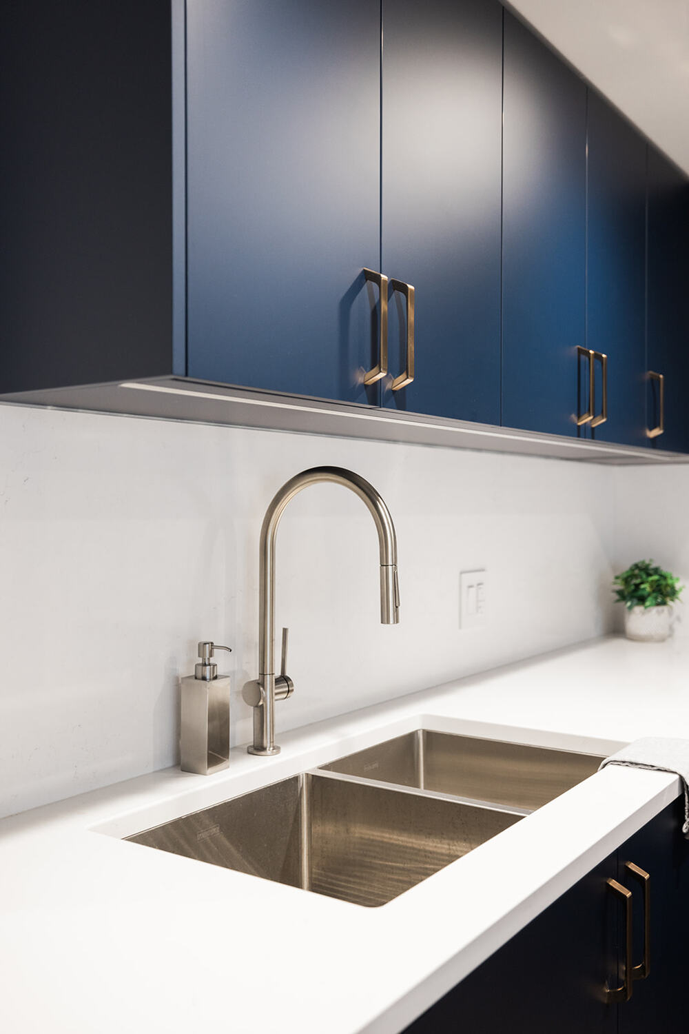 Custom under mount sink in luxury condo kitchen renovation in downtown Toronto